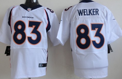 Nik Denver Broncos #83 Wes Welker White Elite Jersey 