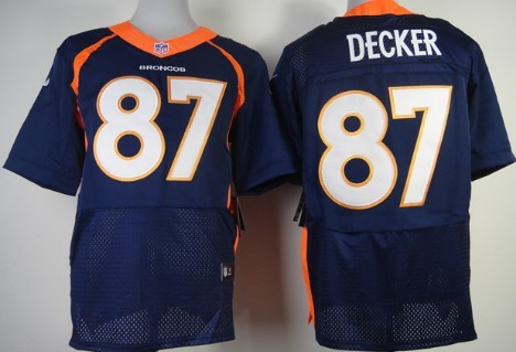 Men's Denver Broncos #87 Eric Decker Blue Nik Elite Jersey