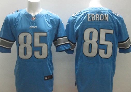 Men's Detroit Lions #85 Eric Ebron Blue Nik Elite Jersey
