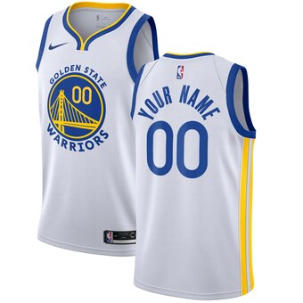 Youth Golden State Warriors Custom Nike White Association Edition Swingman Jersey 