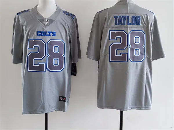 Mens Indianapolis Colts #28 Jonathan Taylor Gray Atmosphere Fashion Game Jersey