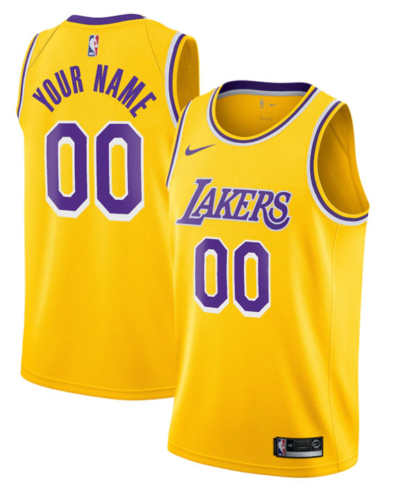 Youth Los Angeles Lakers Custom Nike Gold Icon Edition Swingman Jersey  