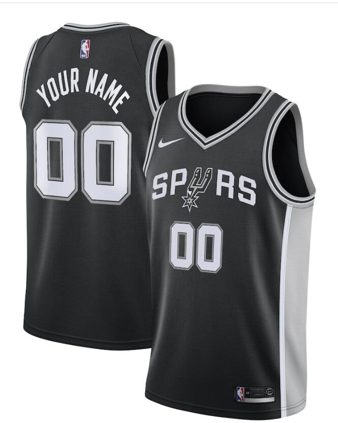 Kids San Antonio Spurs Custom Tim Duncan Tracy McGrady David Robinson Manu Ginobili Nike Black Jersey 