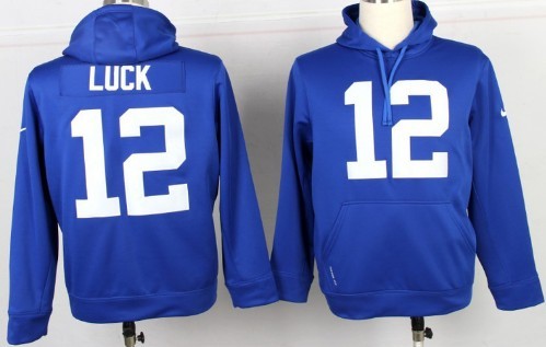 Nike Indianapolis Colts #12 Andrew Luck Blue Hoody