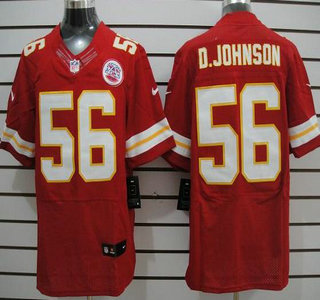 Men's Kansas Ciy Chiefs #56 Derrick Johnson Nike Elite Jersey  Red 