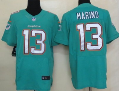 Mens Nike  Elite Jersey  Miami Dolphins #13 Dan Marino Green -2013 New