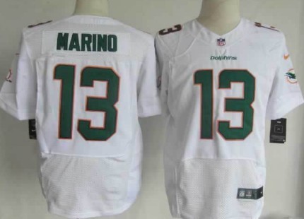 Mens Nike  Elite Jersey  Miami Dolphins #13 Dan Marino White-2013 New