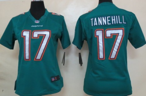 Nike Miami Dolphins #17 Ryan Tannehill Green Limited Womens Jersey