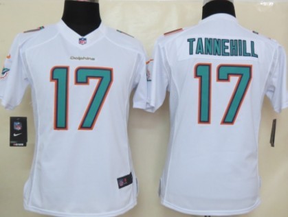 Nike Miami Dolphins #17 Ryan Tannehill White Limited Womens Jersey