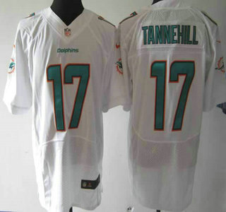 Men's Miami Dolphins #17 Ryan Tannehill 2013 New White Nike Elite Jersey   