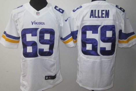 Nik Minnesota Vikings #69 Jared Allen  White Elite Jersey