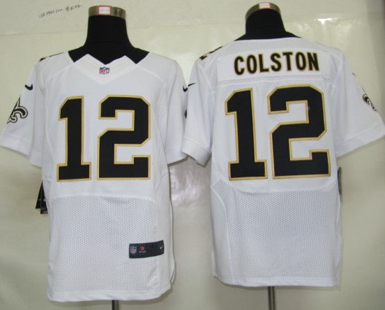 Nike New Orleans Saints #12 Marques Colston White Elite Style  Jersey