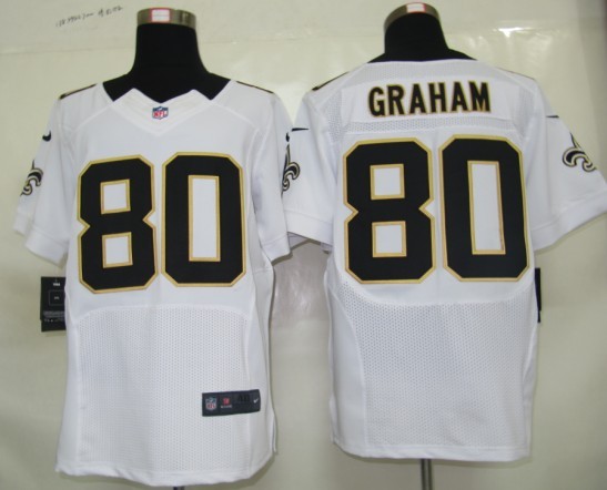 Nike New Orleans Saints #80 Jimmy Graham White Elite Style Jersey