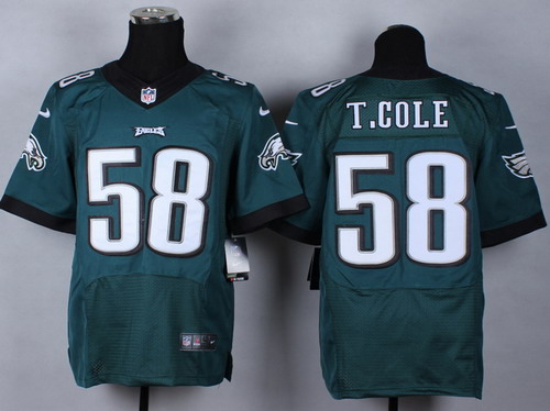 Men's Philadelphia Eagles #58 Trent Cole 2014 Green Nik Elite Jersey