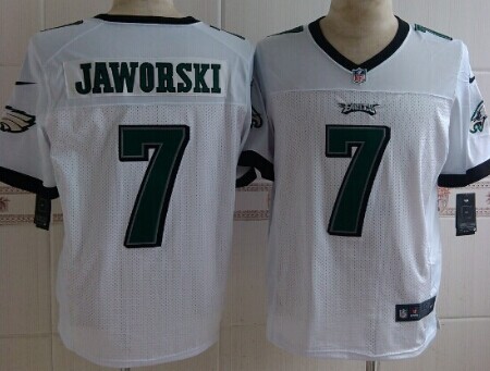 Men's Philadelphia Eagles #7 Ron Jaworski Retired Player White Nik Elite Jersey