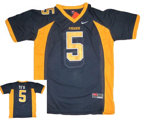 Mens Honolulu Punahou School #5 Manti Te'O  Nike Navy Football Jerseys