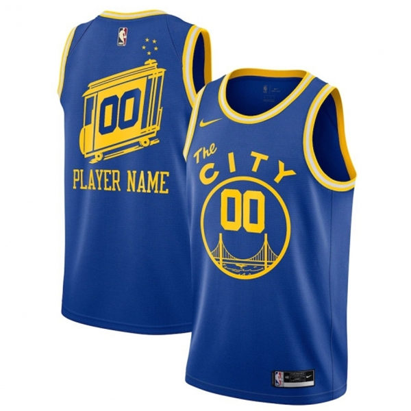 Kids Golden State Warriors Customized Nike Royal Classics Edition Jersey
