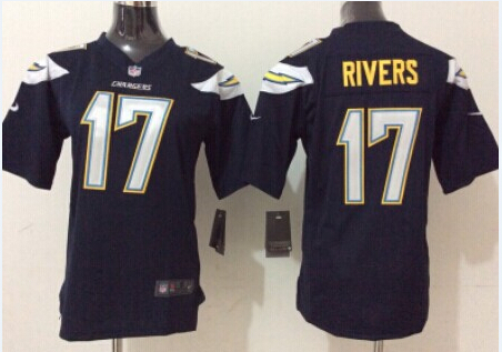 Kid's San Diego Chargers #17 Philip Rivers Navy Blue Nike Game Football Jersey