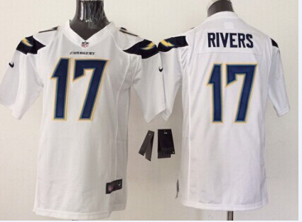 Kid's San Diego Chargers #17 Philip Rivers White Nike Game Football Jersey