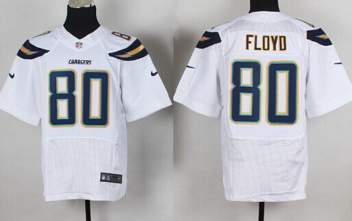Men's San Diego Chargers Retired Player #80 Malcom Floyd White Nike Elite Jersey  