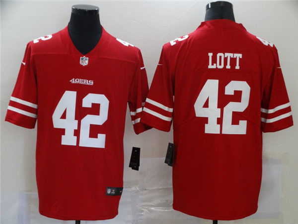 Mens San Francisco 49ers #42 Ronnie Lott Nike Scarlet Vapor Limited Player Jersey