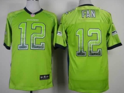Men's Seattle Seahawks #12 Fan Green Nike Elite Jersey