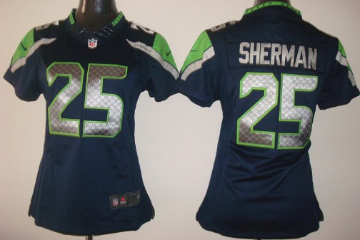 Women's Seattle Seahawks #25 Richard Sherman Blue Nike Limited WJersey