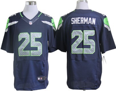 Men's Seattle Seahawks #25 Richard Sherman Blue Nike Elite Jersey