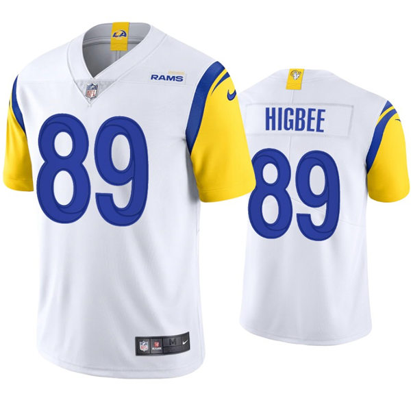 Mens Los Angeles Rams #89 Tyler Higbee Nike 2021 White Modern Throwback Vapor Limited Jersey