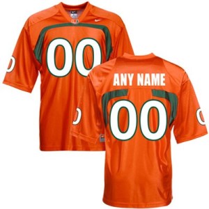 Mens Miami Hurricanes Custom Nike Orange Throwback Football Jersey