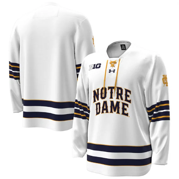 Notre Dame Fighting Irish Custom 2026 White College Hockey Game Jersey