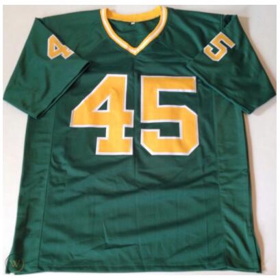 Men's Notre Dame Fighting Irish #45 Rudy Ruettiger Never Quit  Green Throwback Jersey