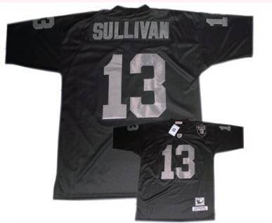 Men's Mitchell&Ness Oakland Raiders #13 Jerry Sullivan Black Throwback Jersey