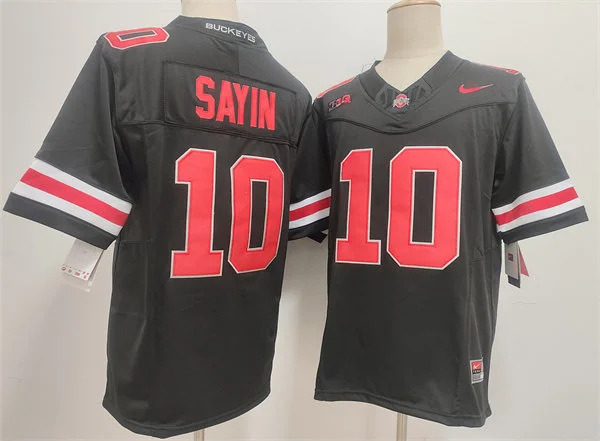 Mens Ohio State Buckeyes #10 Julian Sayin F.U.S.E. Limited Blackout College Football Game Jersey