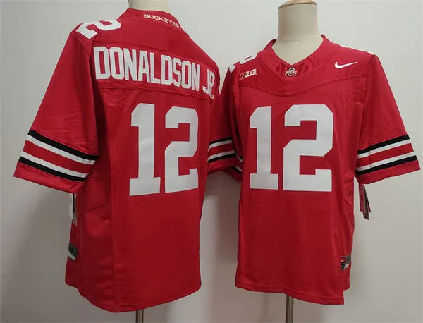 Mens Ohio State Buckeyes #12 CJ Donaldson Jr. F.U.S.E. Limited Scarlet College Football Game Jersey