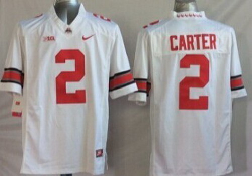 Men's Ohio State Buckeyes #2 Cris Carter 2014 White Limited Jersey
