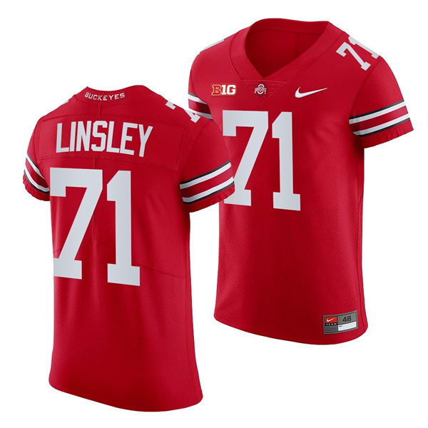 Men's Ohio State Buckeyes #71 Corey Linsley College Football Game Jersey Scarlet