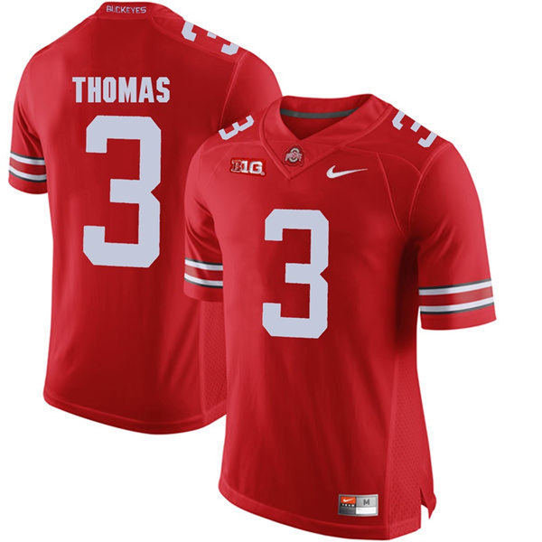 Mens Ohio State Buckeyes #3 Michael Thomas Nike Blackout NCAA Player Football Jersey