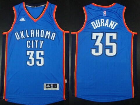 Men's Oklahoma City Thunder #35 Kevin Durant 2015 Revolution 30 Swingman Blue Jersey