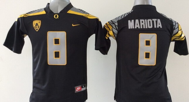 Kid's Oregon Duck #8 Marcus Mariota 2014 Black Jersey