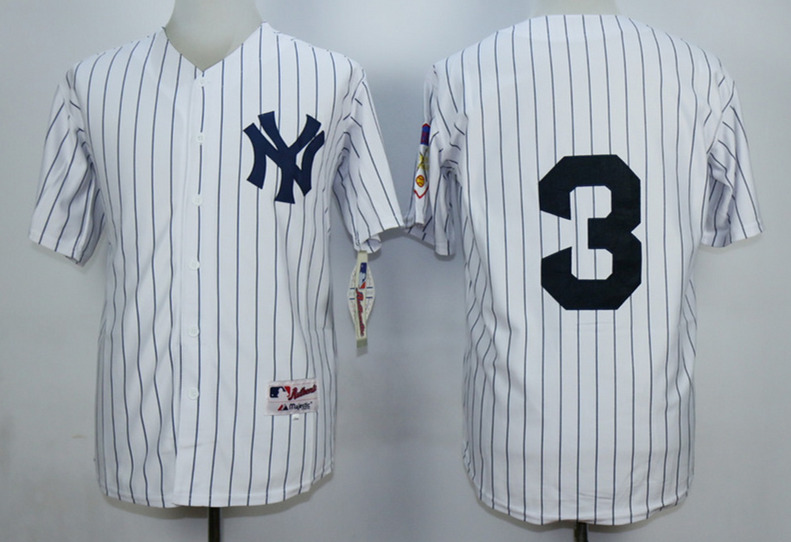 Mens New York Yankees #3 Babe Ruth White 1929 Mitchell&Ness Throwback Jersey