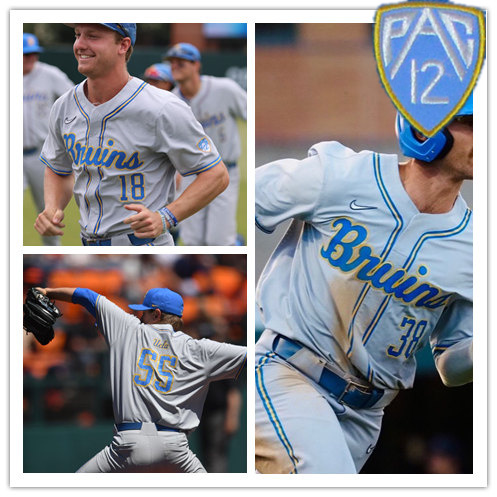 Men's Youth UCLA Bruins Custom Nike Grey College Baseball Game Jersey