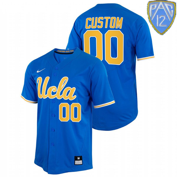 Men's Youth UCLA Bruins Custom Nike Royal College Baseball Game Jersey