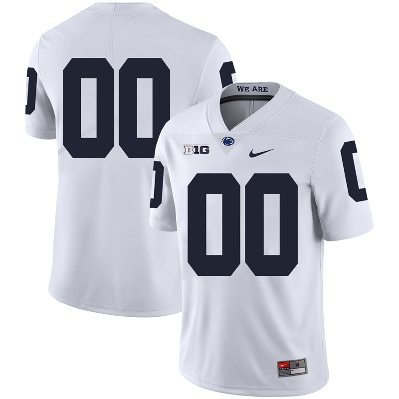 Youth NCAA Penn State Nittany Lions Big 10 Nike White Limited Personalized College Football Jerseys