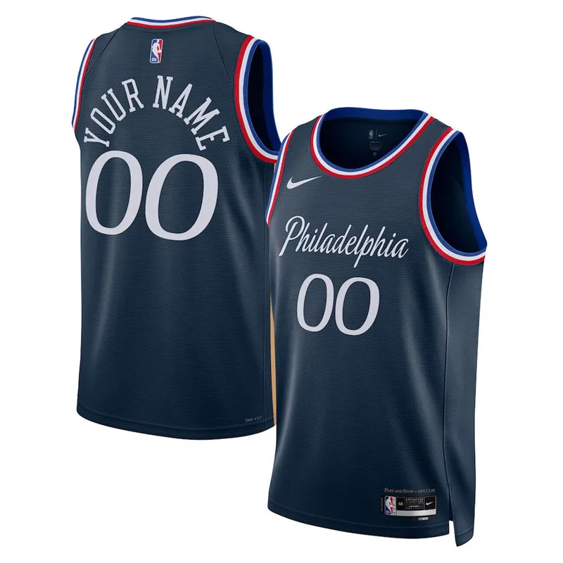 Philadelphia 76ers Custom Nike Navy 2025-26 City Edition Swingman Jersey