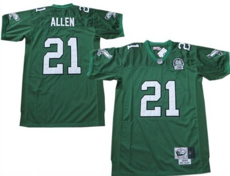Men's Philadelphia Eagles #21 Eric Allen Light Green Throwback 99TH Jersey