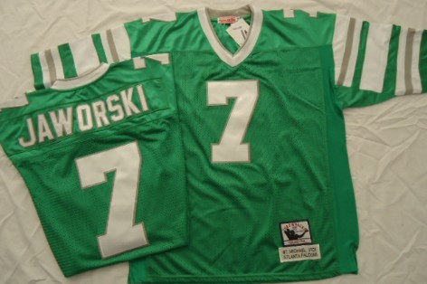 Men's Philadelphia Eagles #7 Ron Jaworski Light Green Throwback Jersey