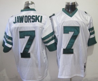 Men's Philadelphia Eagles #7 Ron Jaworski White Throwback Jersey