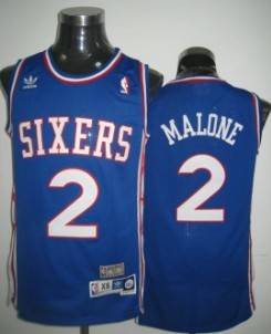 Men's Philadelphia 76ers #2 Moses Malone Blue Hardwood Classics Soul Swingman Throwback Jersey