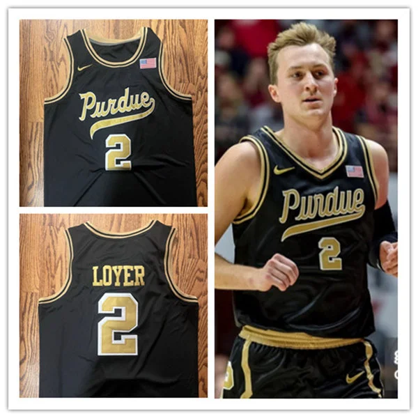 Purdue Boilermakers #2 Fletcher Loyer 2026 Black College Basketball Game Jersey